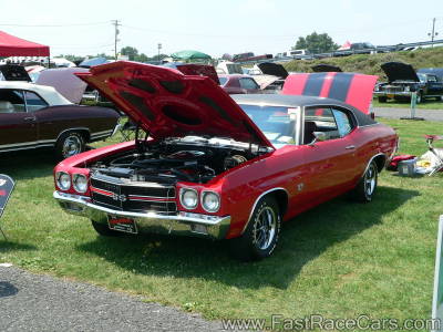 1970 Red Chevelle With Black Stripes